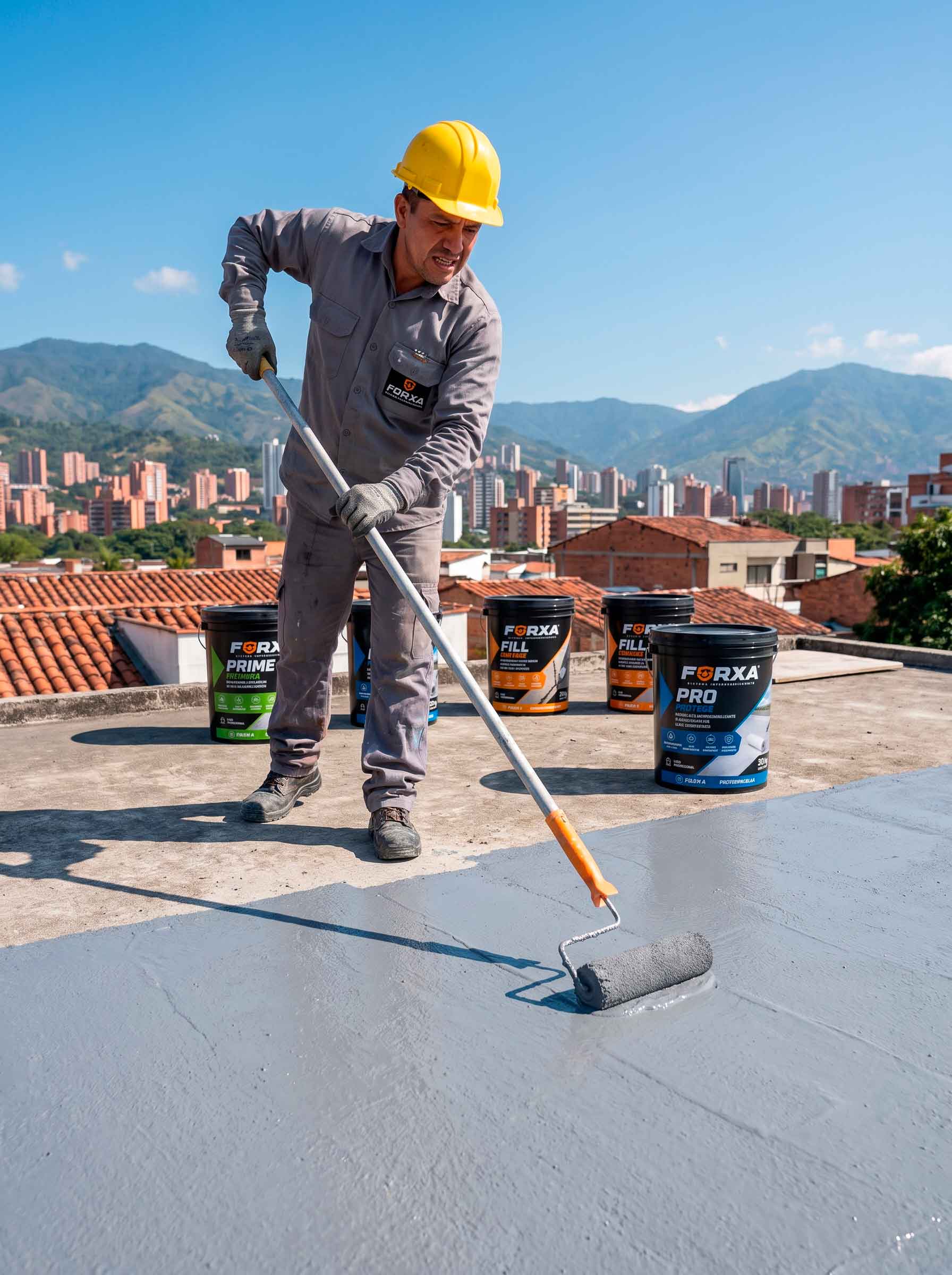 Aplicación profesional de membrana impermeabilizante FORXA en cubierta